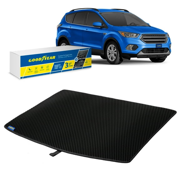 Goodyear Custom Fit Cargo Mat Liner for Ford Escape 2013-2019 - Heavy Duty Trunk Liner Dimond Shape Luggage with Waterproof Liquid  Dirt Trapping Technology - Anti-Slip Cargo Liner-GY004896