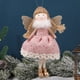 thumbnail image 5 of Xmas Tree Angel Ornaments Pink Girl with Dress Wing Standing Tree Top Angel Sparkle Plush Doll Pendant for Tree Decoration, 5 of 5