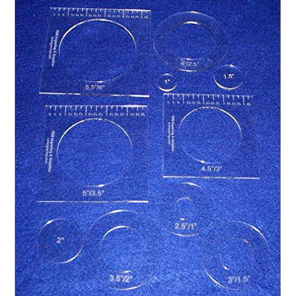 10 Piece Nested Penny Rug Template Set 1/8" Acrylic