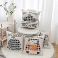 thumbnail image 2 of Decorative Cushion Pillow 45x45cm Square Pillowcases For Sofa Living Room Chair Modern Holiday Rustic Pumpkin Leaf Invisible Zippe, 2 of 2