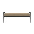 thumbnail image 4 of HomePop Modern Metal & Upholstered Bench, 49.5"W x 17.25"D x 19"H, Brown Boucle/Black, 4 of 10
