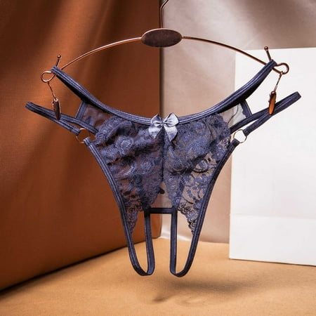 ZVNAH Women Sexy Lace Lingerie Panties G String Thong Underwear  Valentine s Day Supplies  Floral Lace Mesh Hollow Out See Though Panties