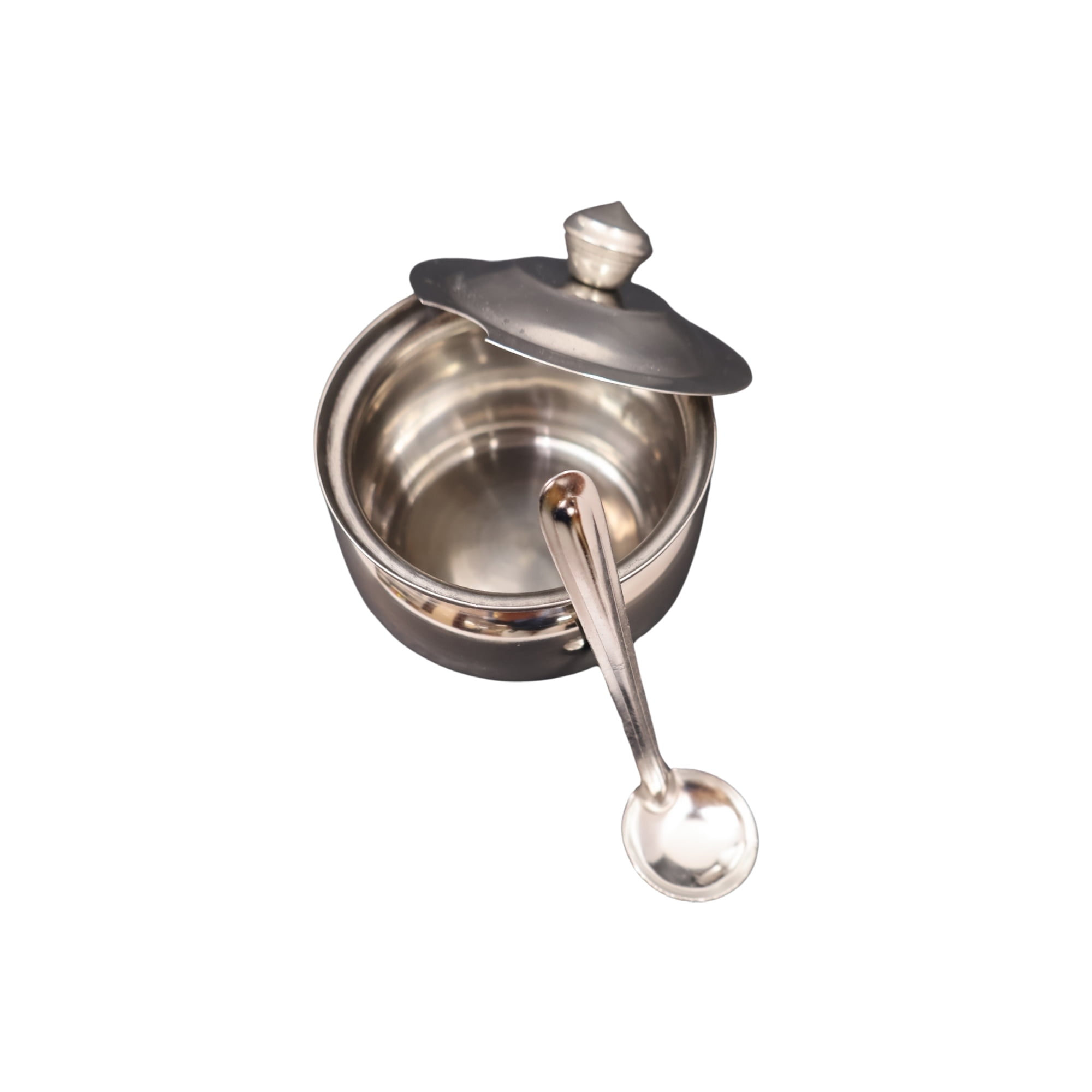 Verka Stainless Steel Ghee/Oil Pot, Comes with Spoon and Lid