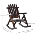 thumbnail image 3 of Outsunny Char-Log Single Rocker Garden Rustic Outdoor Patio Adirondack Rocking Chair Yard Furniture Fir Wood, 3 of 10