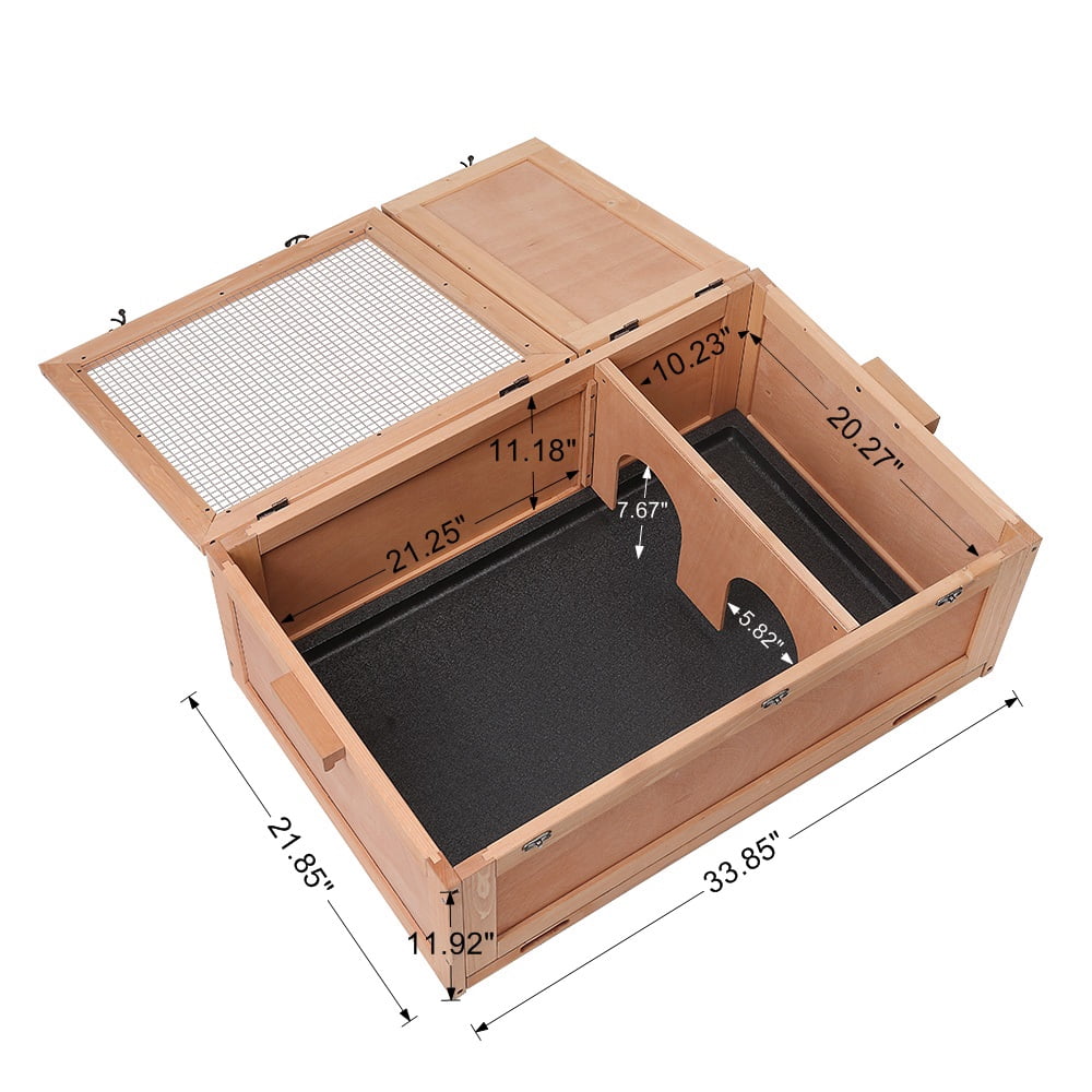 Unipaws Tortoise House with Tray, Tortoise Enclosure with Reptile Carpet and Food Bowls for Small Animals, Indoor and Outdoor Medium Habitat, Anti-Corrosion and Moisture Proof