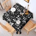 thumbnail image 2 of Halloween Skeleton Fun Pattern Square Tablecloth,Waterproof Square Table Cover,Wipeable Spillproof Washable Table Cover for Home Kitchen Party Decor 42"X42"(107x107cm), 2 of 6