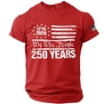 thumbnail image 4 of Fabrcox 1776-2026 250 Anniversary USA Shirt Flag Print Short Sleeve 4th of July Tshirts Shirts for Men Freedom Men's Patriotic T-Shirts Red XL, 4 of 4