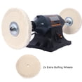 thumbnail image 2 of Olurrisa Extra long 8-Inch Electric Polisher Bench Buffer Grinder -4 Pole motor; Includes 4PCs 80Ply Thic Buffing Wheels for Polishing Metal, Jewelry, Knives, Wood, Jade,etc. CSA Certificated, 2 of 9