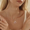 thumbnail image 3 of Beautlace Forever Love Butterfly Heart Necklace,925 Sterling Silver Rose Flower Pendant Necklace Jewelry Birthday Christmas Valentines Mother's Day Gifts for Women Mom -January, 3 of 9
