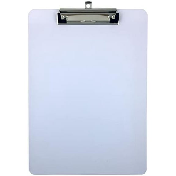 Clipboard Dry Erase Surface 9'' x 12.5'' Letter Size Low Profile Clip Whiteboard Single (Pack of 1)$$Office