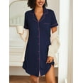 thumbnail image 2 of Ekouaer Womens 2 Pack Button-Down Nightgowns Soft Short Sleeve Sleepshirts Boyfriend Pajama Dress, 2 of 6