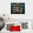 thumbnail image 5 of Nawypu Lion King With Crown Wall Art, Lion Black Gold Abstract Extra Large Canvas Print, Game Room, Man Cave Wall Decor Ready To Hang, Art For Living Room, Canvas Prints, 5 of 6