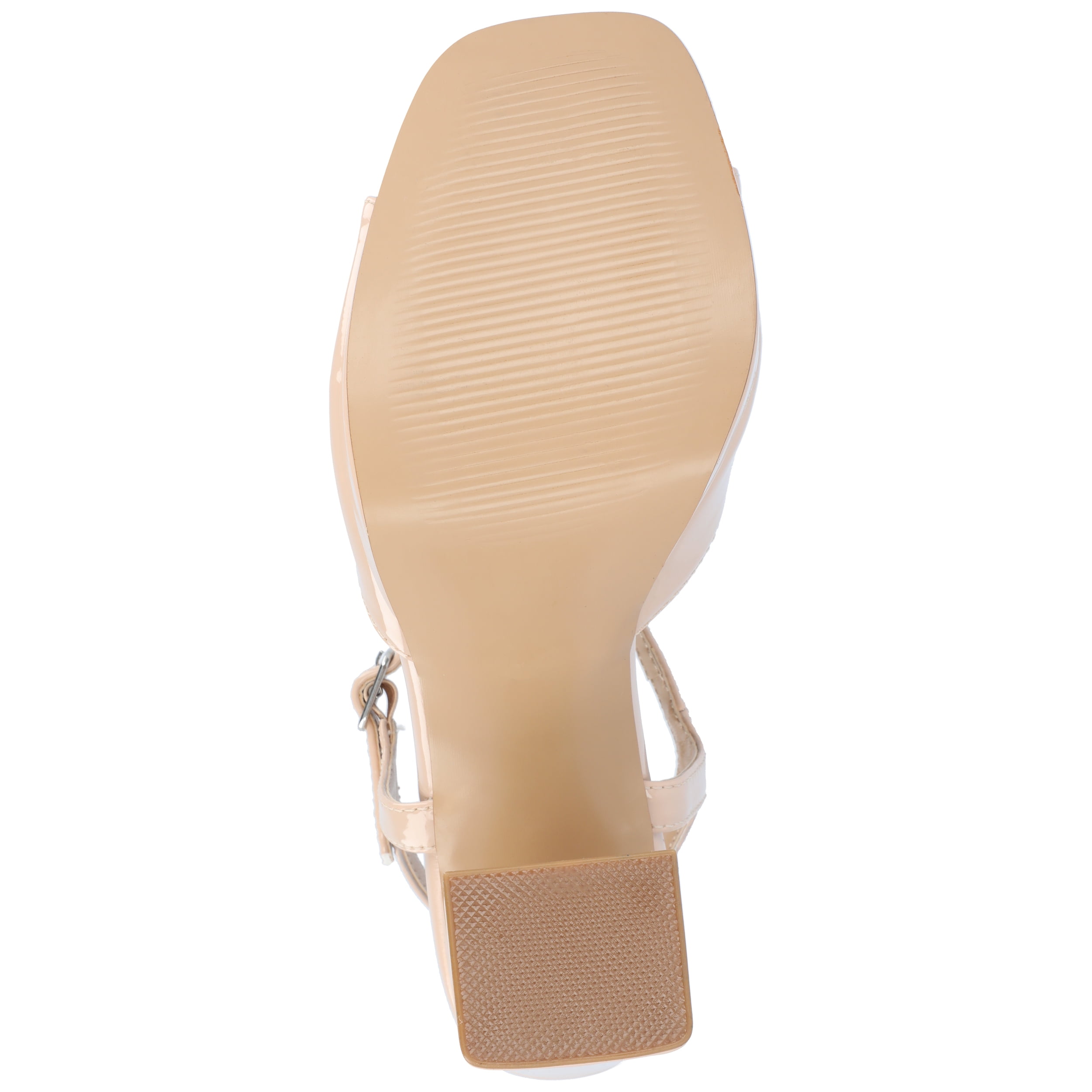 Journee Womens Ziarre Patent Vegan Leather Ankle Strap Platform Dress Sandals