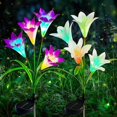 thumbnail image 1 of Solar Garden Stake Lights,2 Pack With 8 Lily, Purple And White, 1 of 5