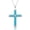 Colorname Misc: Blue Turquoise, variant on 925 Sterling Silver 16 Inch Stabilized Religious Faith Cross Necklace 25mmX35mm-blue Turquoise Brown Pink-blue Turquoise