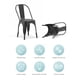 thumbnail image 2 of Silla de comedor Nazhura Metal Farmhouse Tolix Style Black (x4), 2 of 6