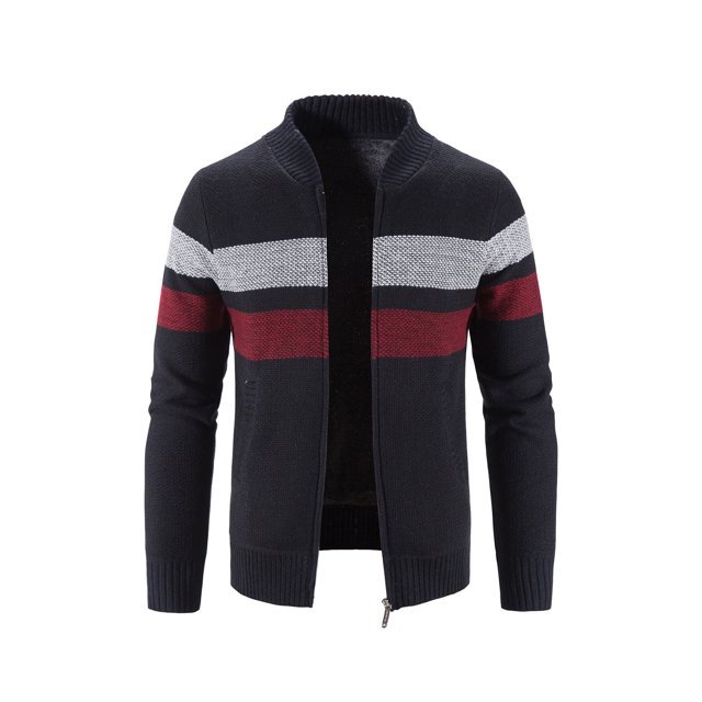 CEHVOM Chandail d'Hiver à Col Roulé pour Hommes, Fermeture Éclair, Manches Longues, Tricoté, Manteau