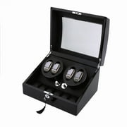 Quiet Automatic Rotation 4+6 Watch Winder Display Box Storage Holder Case
