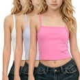 thumbnail image 2 of yillto 3 Pack Camisole for Girls Cotton Sleeveless Spaghetti Straps Tank Tops Comfortable Undershirts, 2 of 7