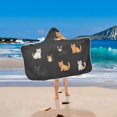 thumbnail image 2 of Yayeee Kids Hooded Towels Toddler Soft Absorbent Beach Bathing Wrap 50" x 23.5", Pixel Cat, 2 of 5