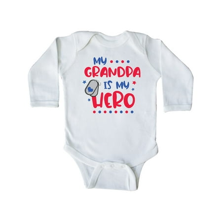 

Inktastic Memorial Day My Grandpa is My Hero Gift Baby Boy or Baby Girl Long Sleeve Bodysuit