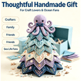 thumbnail image 2 of Ocean Friends DIY Patchwork Christmas Tree Kit Creative Gift for Crafters, Relaxing Fabric Project with Marine Animal Designs,Christmas Decorations, 2 of 6