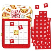 Big Dot of Happiness Pizza Party Time - Bingo Cards and Markers - Baby Shower or Birthday Party Bingo Game - Set of 18