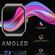 E EYAFA 3D Flexible High-Definition Curved 1.95 inch AMOLED Screen Bluetooth Call Sports Watch for Men and Women-Black