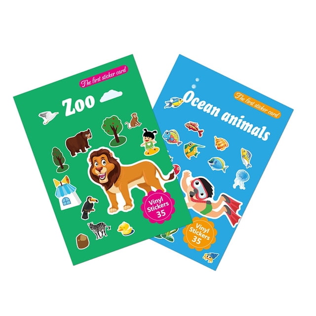 Stickers Book DIY Toys Puzzle Game Cartoon Zoo Sea Animals Creation Sticker Pad Learning Education Girl Boy Kids Gifts heqiyong LED