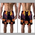 thumbnail image 3 of luoweisi Men's Beach Shorts Quick Dry Swim Trunks with Mesh Lining Halloween Black Cat S, 3 of 5