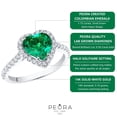 thumbnail image 4 of PEORA 2.25 Carats Created Colombian Emerald with Lab Grown Diamonds Sweetheart Ring for Women 14K White Gold, Heart Shape, Size 5.5, 4 of 5