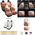 thumbnail image 4 of Yuyamidu Highland Cow Car Seat Cover Set of 15 Pink Rose Car Carpet Mats Steering Wheel Cover Seatbelt Shoulder Pad Coaster Automobile Gear Shift Knob Cover Set, 4 of 6