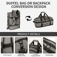 thumbnail image 3 of New York Xpress 40L Convertible Duffel Bag,Heavy-Duty Water-Resistant Travel Bag with Backpack Straps,Grey - LX737, 3 of 10