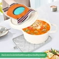 thumbnail image 3 of Yayeee Pot Holders Kitchen Heat Resistant with Pocket 7"x9.8" Cotton Oven Cooking Hot Pads, Orange Circle, 3 of 7