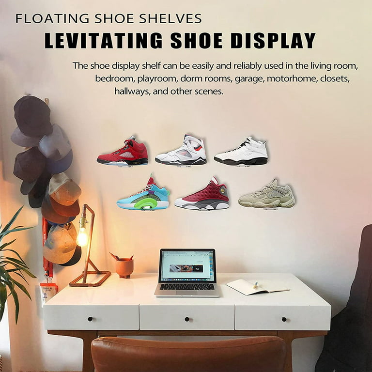 Floating Shoe Display Shelves For Wall Mount Set Of 8,clear