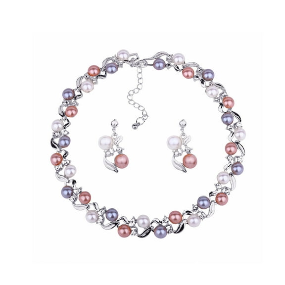 DESIGNICE Jewelry Set,Stylish Pearl Necklace and Earring Set,Feminine Pearl Jewelry for Women,Classic Necklace to Elevate Your Look