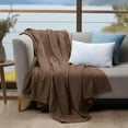 thumbnail image 6 of PHF Cooling Waffle Blanket Queen Size, Lightweight 60% Rayon Derived from Bamboo for Hot Sleepers, Soft and Breathable for Bed Couch and Sofa, 90"x90", Cocoa Brown, 6 of 6
