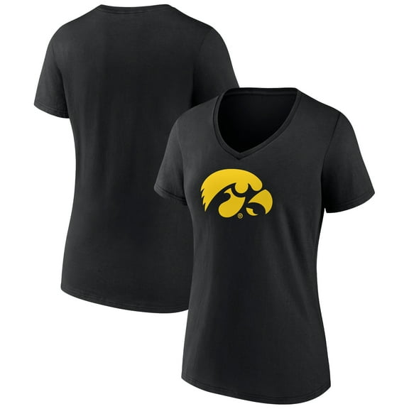 Women's Black Iowa Hawkeyes Logo V-Neck T-Shirt