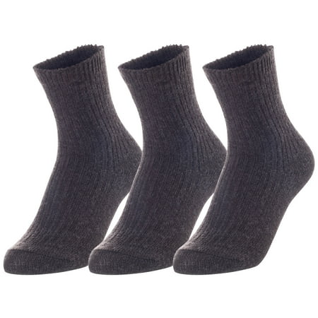 

Lovely Annie Unisex Children s 3 Pairs Thick & Warm Comfy Durable Wool Crew Socks. Perfect as Winter Snow Sock and All Seasons LK08 Size 9Y-11Y (Coffee)