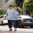 thumbnail image 2 of GOOHOCHY Sudadera con capucha a juego para dos personas, sudadera con capucha extragrande para parejas, sudadera con capucha lisa unisex, 2 of 8