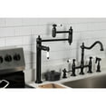 thumbnail image 3 of Kingston Brass KS3700PL Restoration Deck Mount Pot Filler Faucet, Matte Black, 3 of 8