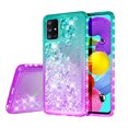 thumbnail image 2 of Samsung Galaxy M51 Case with Tempered Glass Screen Protector SOGA Diamond Liquid Quicksand Cover Cute Girl Women Phone Case - Teal / Purple, 2 of 5