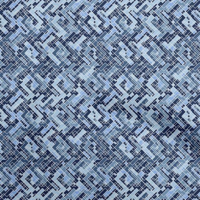 oneOone Cotton Poplin Blue Fabric Abstract Fabric For Sewing Printed Craft Fabric By The Yard 56 Inch Wide