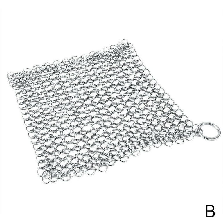 ITTAHO Food Grade Chain Mail Scrub Pad with Extra Kitchen Sponge, Cast Iron  Cleaner