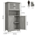 thumbnail image 2 of Bathroom Cabinet, Freestanding Floor Linen Storage Cabinet, Kitchen Pantry Storage Cabinet with Glass Doors & Adjustable Shelves, Standing Cupboard,Storage Cabinet for Living Room, 2 of 9