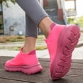 thumbnail image 7 of Domzle Womens Mens Slip on Walking Shoes Comfort Lightweight Casual Sneakers Non-Slip Breathable Work Shoes Mesh Sport Casual Fashion Running Sneakers Hot Pink, 7 of 7