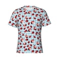 thumbnail image 4 of Vsdgher Flowers and Lady Bugs Print Men's Dry Fit Mesh Athletic Shirts Moisture Wicking Tennis T-Shirt Tops, 4 of 9