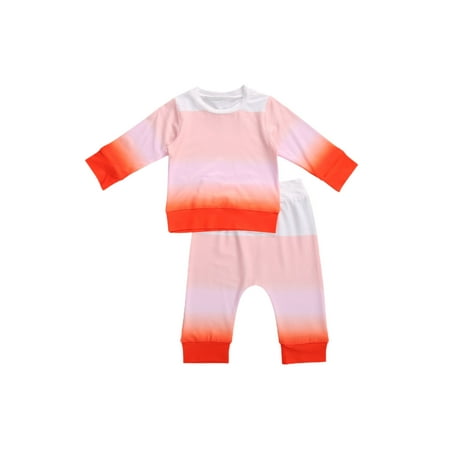 

Fall Outfits for Infant Baby Boys Girls Gradient Top T-Shirt+Long Pants Leggings Pajamas Clothes Set
