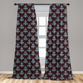 thumbnail image 5 of Ambesonne Brown Blue Curtains, Victorian Foliage, Pair of 28"x84", Brown Blue, 5 of 5