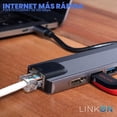 thumbnail image 4 of Hub USB C LINKON Plata con HDMI 4K Ethernet y Carga Rápida 87W, 4 of 7